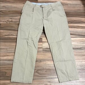 Gant Brushed Hampton Chinos Men’s Sz. 38x30 Khaki Straight Leg Flat Front